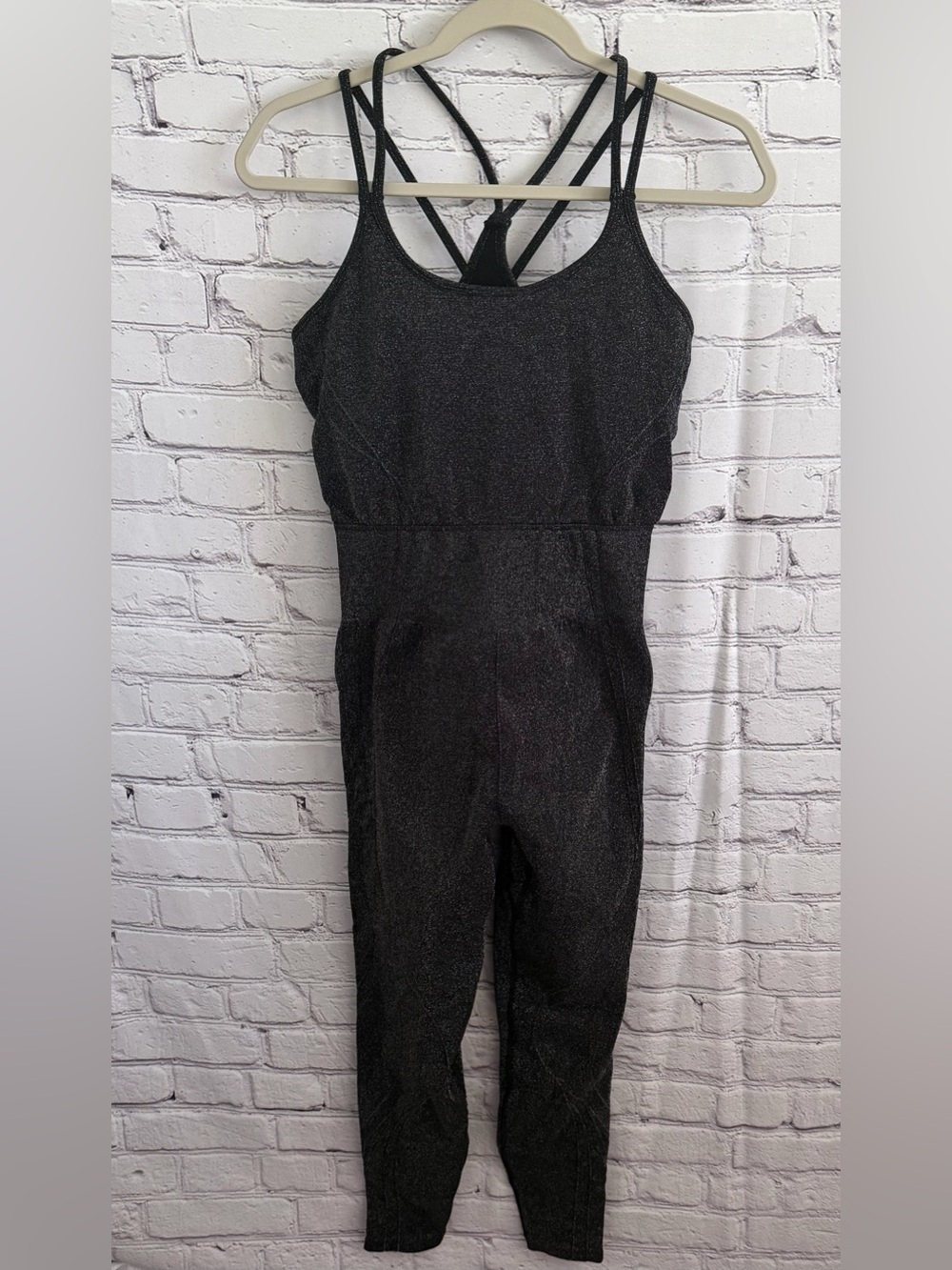 Fabletics Black Shimmery Strappy Jumpsuit